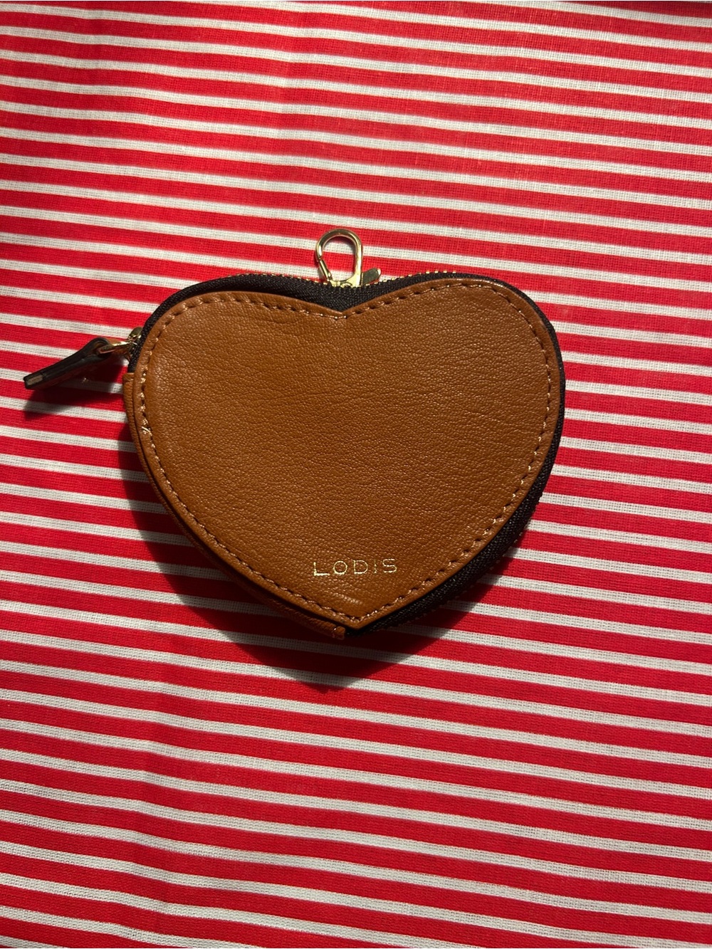 Lodis Heart Coin Pouch in Saddle Brown
